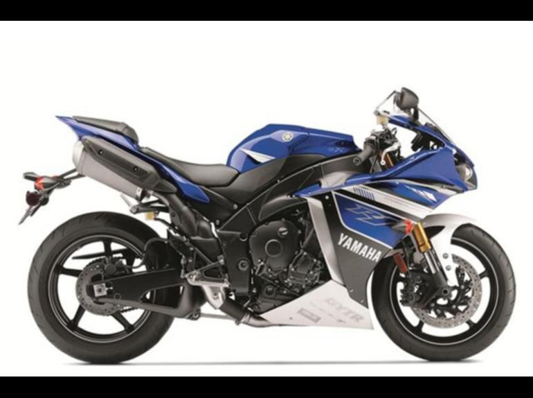 2013 yamaha yzf-r1 blue-white  sportbike 