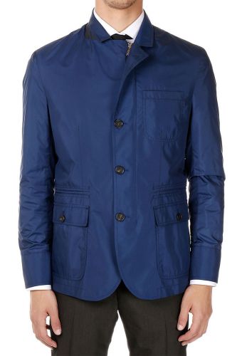 CORNELIANI ID Men Blue Windproof Jacket with Inner Drawstring New with Tag