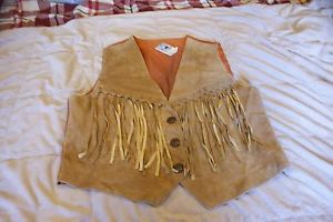 Mens size Small Desperado fringe leather vest- Western Cowboy Halloween Costume?, US $130, image 2