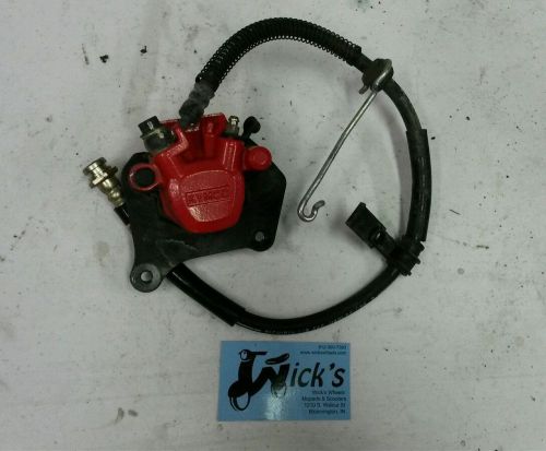 Kymco Super 9 2T scooter rear brake caliper with lower hose
