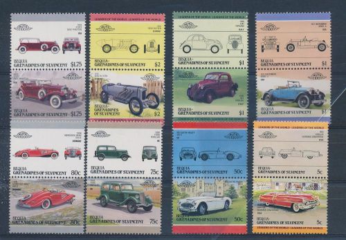 Le65531 st vincent bequia old timers vehicles cars pairs mnh